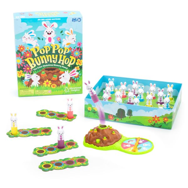 Educational Insights - Pop Bunny Hop: Colour Matching Memory Game for Kids