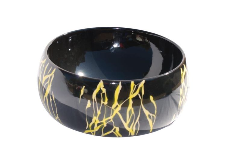 Round Gold And Black Bathroom Basin