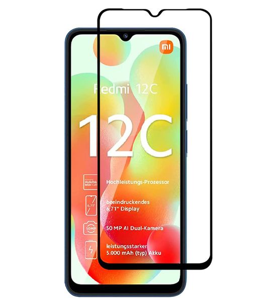 TRON Full Coverage Tempered Glass Protector Designed For Xiaomi Redmi 12C