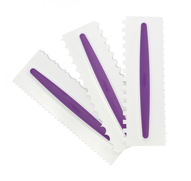 3 PC Icing Buttercream Comb Set Sugarcraft Cake Decorating Six Textures