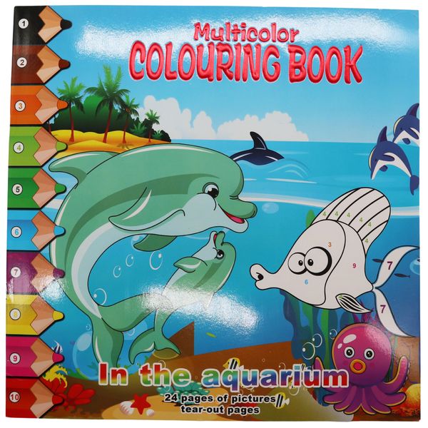 24 Page At the Aquarium Multi Colouring Book