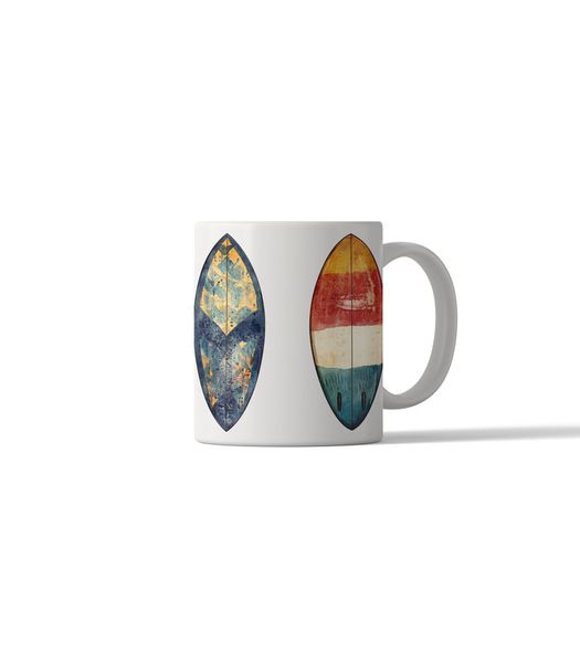Printed Coffee Mug - Retro Surfing DSG 6