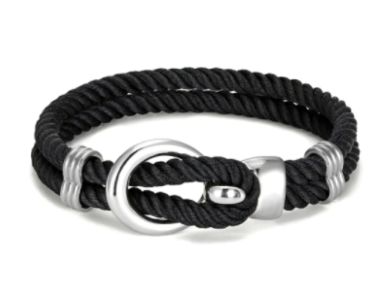 Men's/Women's Nautical Survival Rope Chain Bracelet- Black