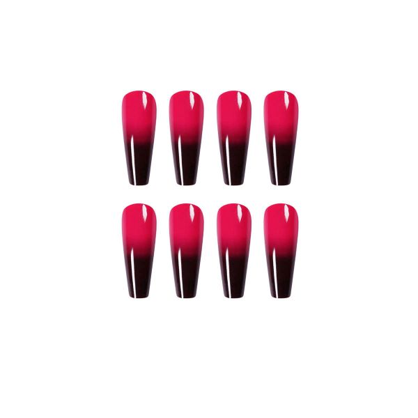 Press on Nails Red/Black Ombre