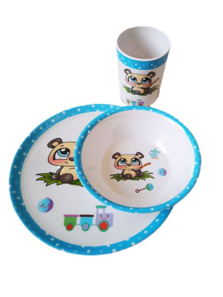 Kids 3 Piece Melamine Dinner Set