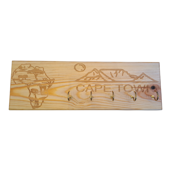 Gift Emporium Wooden Engraved Key Holder - Cape Town Design