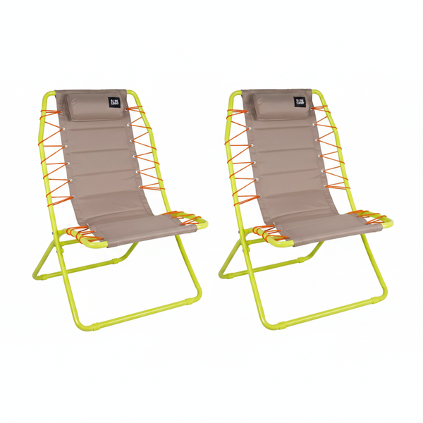 Basecamp Neon Haven Outdoor Beach Lounger with Adjustable Canopy - 2 Pack