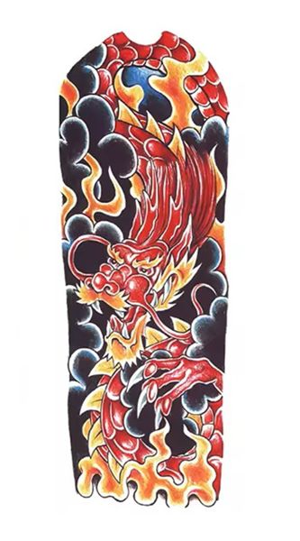 Large Temporary Tattoo - Full Arm/ Sleeve/ Thigh/ Back - Dragon Rider Blue