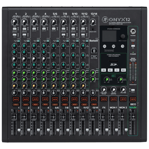 Mackie Onyx12 - 12-Channel Premium Analog Mixer with Multitrack USB
