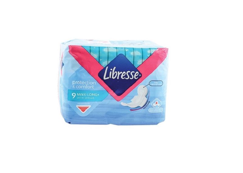 Libresse - 9 Maxi Long+ Heavy Flow Pads with Wings x 5