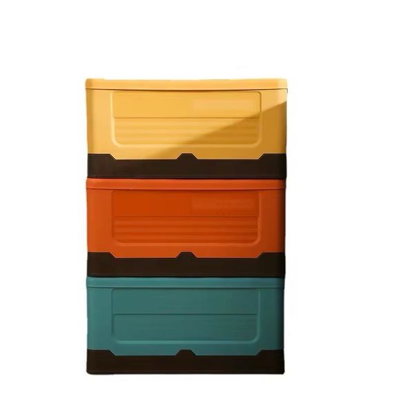 Foldable Collapsible Stackable Home Camping Storage Plastic Basket Box