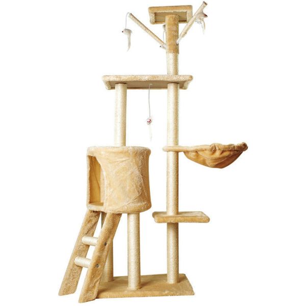 135cm Cat Tree Tower Cat Play House Cat Climbing Frame with Scratching Post