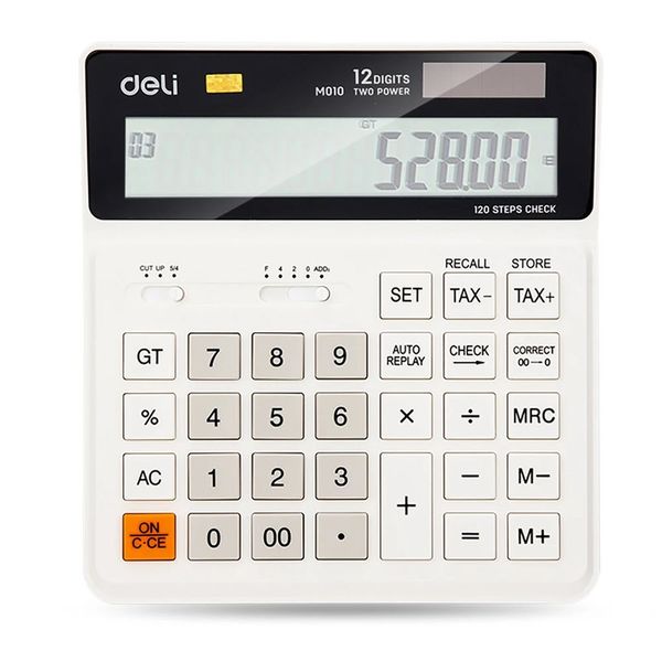 Deli Desktop Smart 12 Digits Tax Calculator M01010 - White