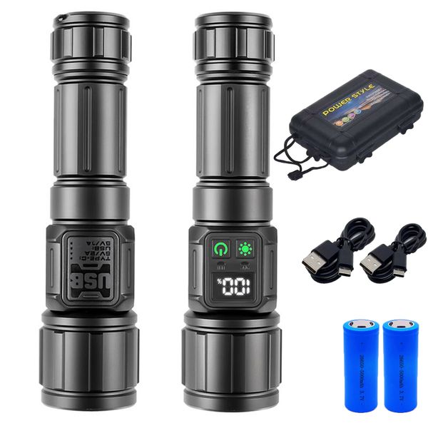 2-Pack Rechargeable COB Work Torch with Magnetic Base - 5000mAh