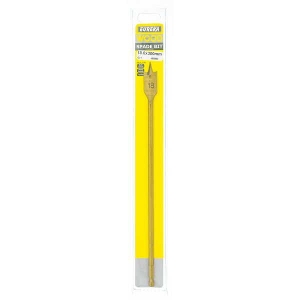EUREKA DRILL BITS Spade Flat 18 x 300mm Q:1 for Wood 4BD60U