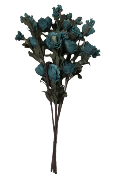 Artificial Flower 6 Piece 60cm Stem Open Bud Rose