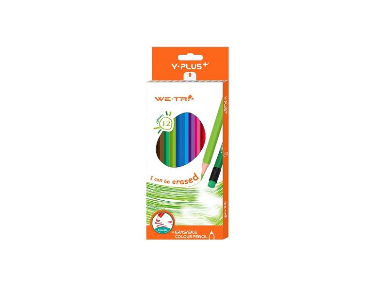 Y-Plus We-Tri Erasable Colour Pencils 12's