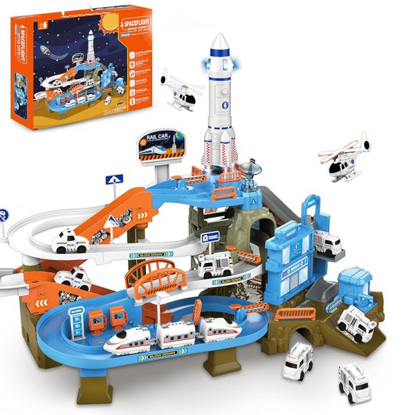 Space Car Tracks Toys Gifts for Kids, Construction Car Toddler Boy Toys