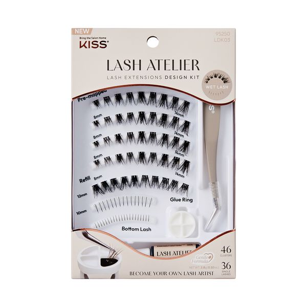 KISS False Eyelashes Lash Atelier Professional Lash Extension Kit Wet Lash