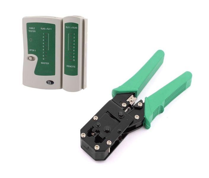 Network Cable Tester and Crimping tool set (RJ45 and RJ11 )