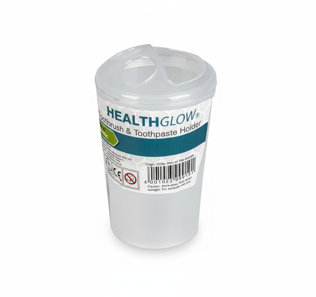 Healthglow Toothbrush Holder for 3 Brushes with Toothpaste - 2 Pack