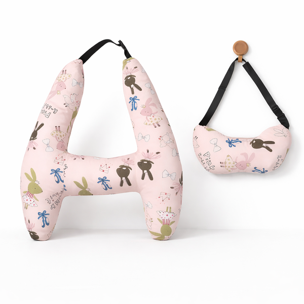 Kids Adjustable H Shape Car Travel Support Pillow Set