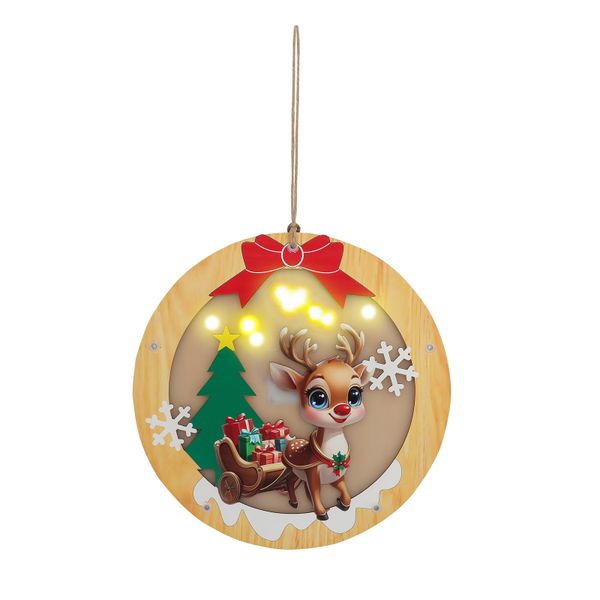 Christmas Wooden Creative Decoration Ambience with Lights Hanging 1PCS