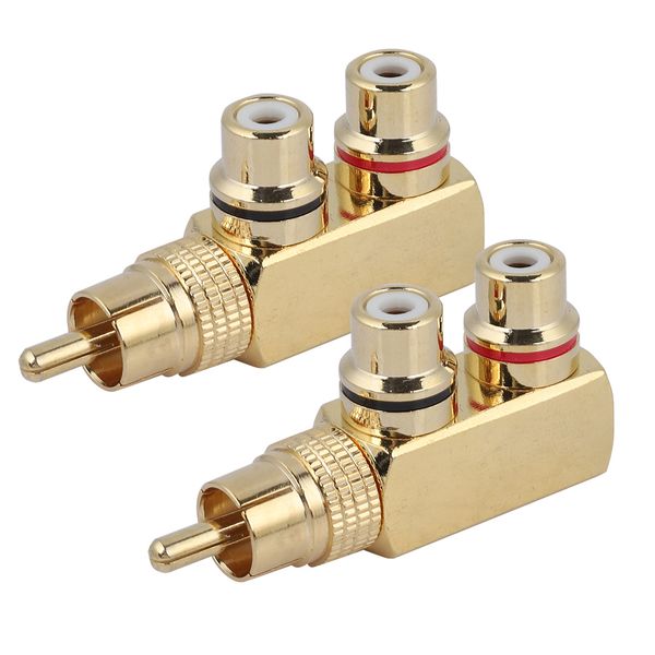 2PC RCA Male to 2 Female Splitters