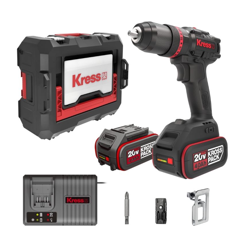 Kress - 20V Brushless 55Nm Hammer Drill Kit