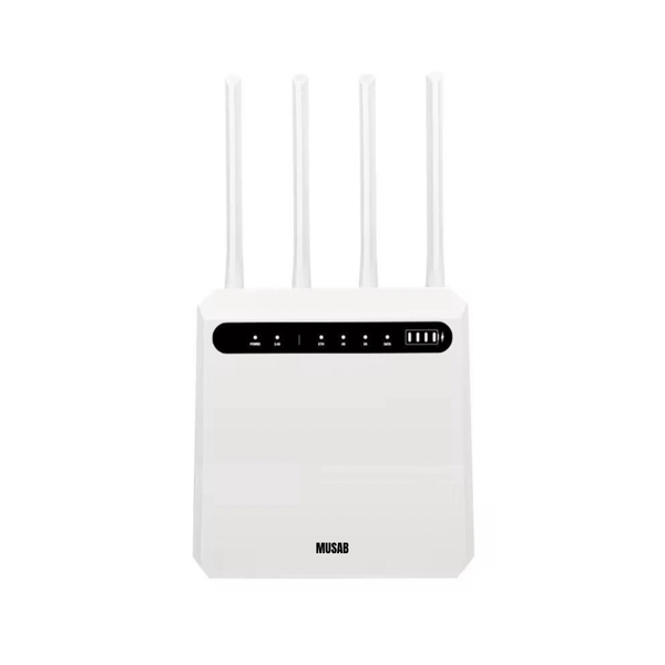 MUSAB 4G LTE Router - 600Mbps All SIMs Compatible 4000mAh Battery
