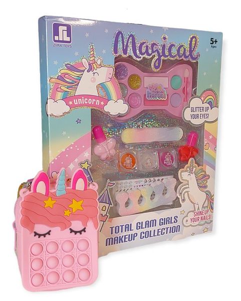 Kids Total Glam Girls Makeup Collection with Petite Poppit Unicorn Handbag