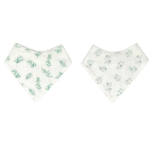 Waterproof Baby Bib - 2 pack - Sage Leaf &amp; Eucalyptus