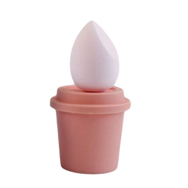 Egg-Shaped Makeup Blender Sponge and Ventilated Coffee Cup Holder Set