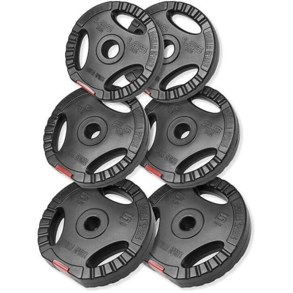 GORILLA SPORTS SA - Vinyl Tri Grip Weight Plates 17.5KG Set
