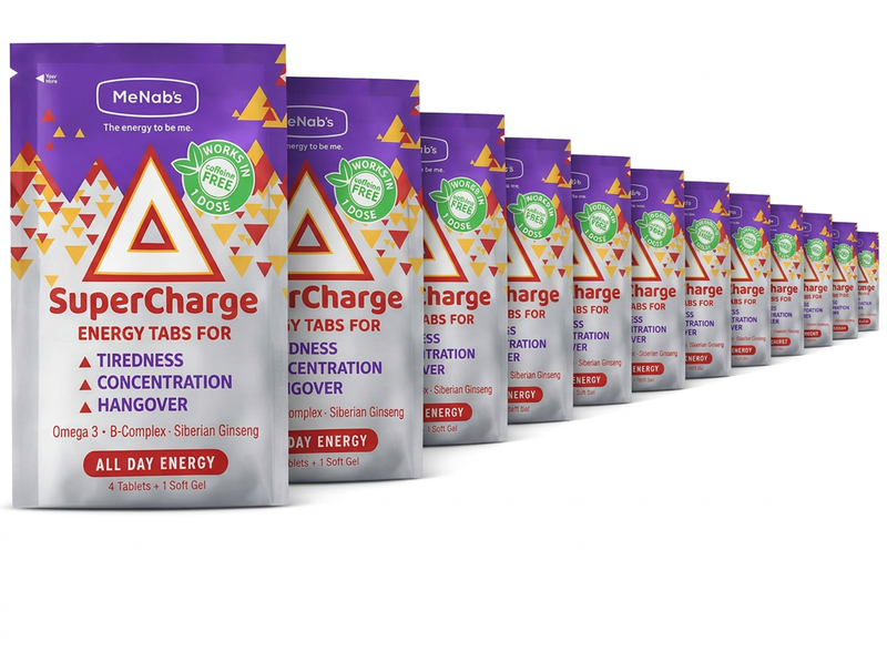 12 Pack | Supercharge Energy | Tiredness, Concentration, Hangover | McNab's