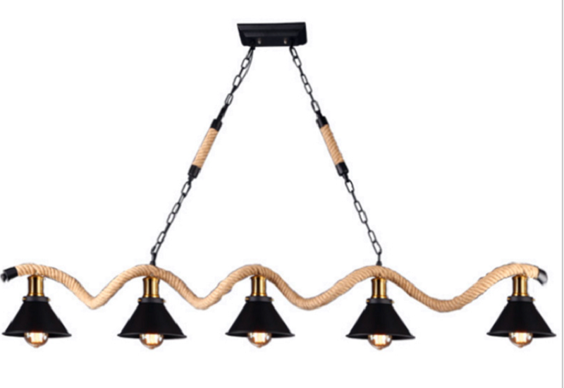MrUL-Vintage Rope Style Pendant Lamp 5 Lights