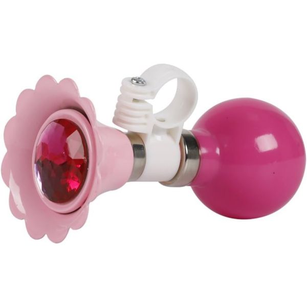 Handlebar Ring Horn, Squeeze Handlebar Air Horn, Flower Shape Horn - Pink