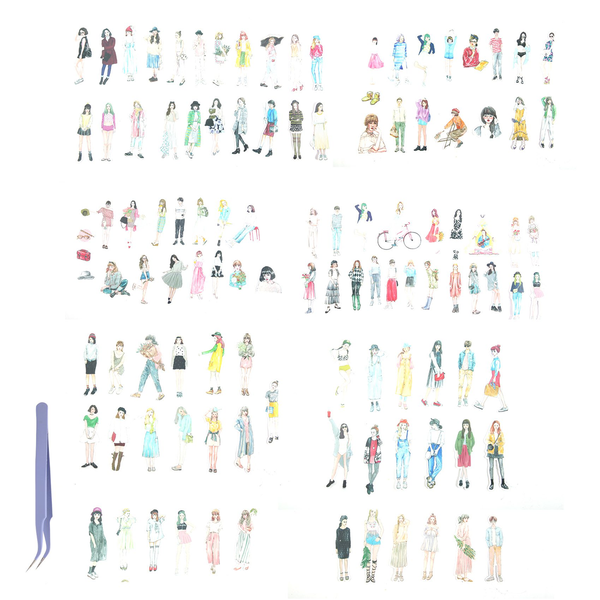 108 Pcs People Stickers for Journaling Scrapbooking,Scrapbook Sticker