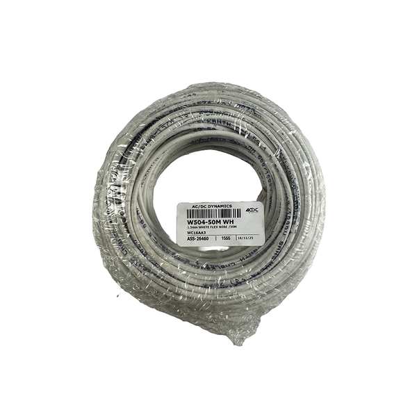 ACDC - 1.5mm White Flex Wire (50m)