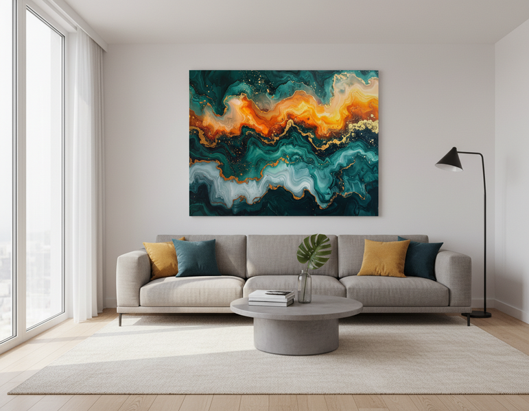 Abstract Art Ready to Hang Contemporary Art - Abstract Fluid Dynamics