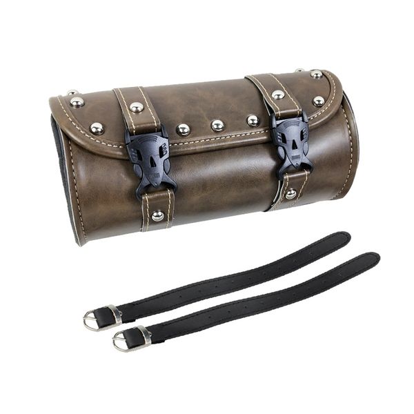 Universal Motorcycle Handlebar Bag Fork Roll Barrel Bag With 2 Straps