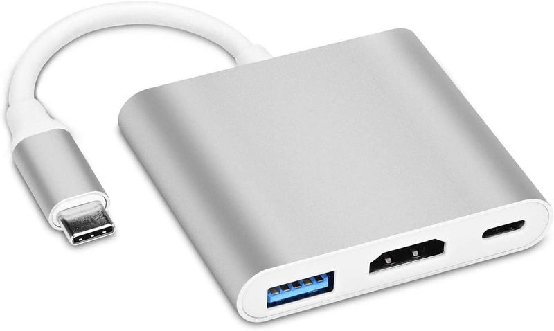 Type C to HDMI Multiport, 3-in-1 Type-C Hub with Thunderbolt 3 to HDMI 4K