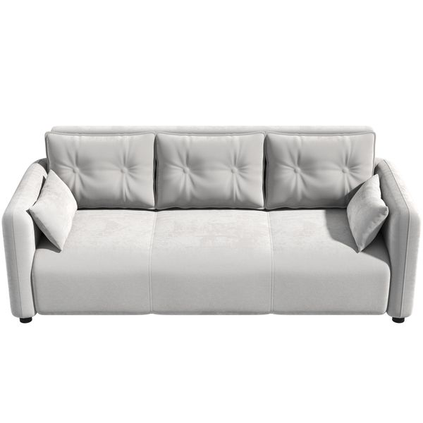 Three Seat Comfy Sofa Velvet Sofa Bed - Modern Couch