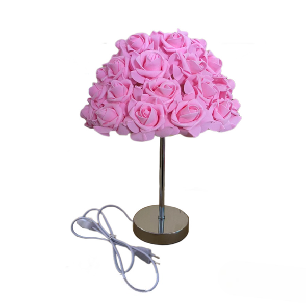 Table Lamp With Pink Roses Lampshade image