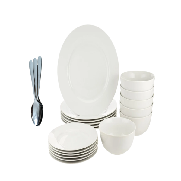 Round Ceramic Dinnerware Set - 24-Pieces
