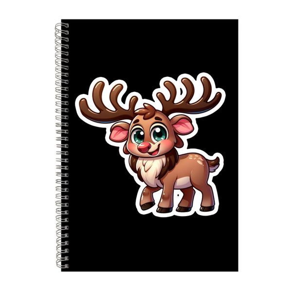 Elk A4 Notebook Spiral Lined Trendy Notepad Animal Idea 322