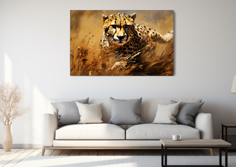 Canvas Wall Art - Cheetah in Action Abstract - HD0046