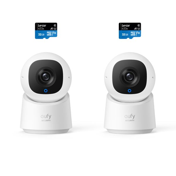 Eufy Security C220 Indoor Wi-Fi Security Camera with MicroSD - Twin Pack