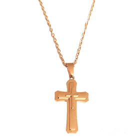 Stainless Steel Triple Layered Gold Cross Necklace | Shop Today. Get it ...