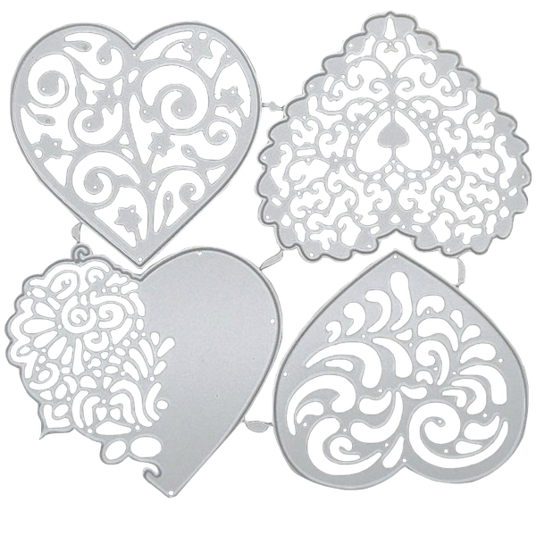 Craft Stationary Multi Heart Design Steel Template Stencil(13.5cm)